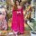 Pink Anarkali Gown Kurti Pant Dupatta Set Salwar Kameez
