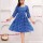 Blue Rayon Printed Frock Style Kurti Indian Anarkali Partywear Dress for Women
