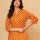 Orange Floral Printed Short Style Kurti Tunic Top for Women Block Print Short Kurta