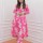 Pink Floral Indian Readymade Indian Salwar Kameez Kurti Pant Co Ord Set