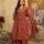Red Floral Motifs Printed Kurta Pant Dupatta Set Cotton Ethnic Salwar Kameez Set