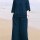Navy Blue Cotton Short Kurti Pant Co Ord Set Dress for Women