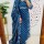 Blue Floral Printed A-Line Cotton Kurti Pant Dupatta Salwar Kameez - Set Of 3