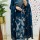 Blue Peacock Print V-Neck Straight Fit Cotton Kurti Pant Dupatta Salwar Kameez - Set Of 3