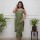 Green Western Style Spaghetti Kurti Pant Set Partywear Cotton Modern Salwar Kameez Strap Dress