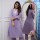 Lavender Embroidered Co Ord Set Cotton Salwar Kameez Kurti Pant Set