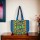 Blue Jaipuri Handmade Double Side Embroidered Rajasthani Ethnic Jute Tote Bag for Women