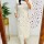 White Floral Embroidered Cotton Kurti Pant Co Ord Set Salwar Kameez For Women with Dual Side Pockets - Set of 2