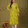 Yellow Bandhej Print Muslin Straight Kurti Casual Tunic Top for Women (Kurti Only)