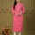Pink Bandhej Print Muslin Straight Kurti Casual Tunic Top for Women (Kurti Only)