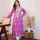 Purple Floral Chikankari Embroidered Straight Cotton Kurti Pant Set Salwar Kameez for Women