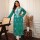 Green Floral Chikankari Embroidered Straight Cotton Kurti Pant Set Salwar Kameez for Women