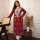 Maroon Floral Chikankari Embroidered Straight Cotton Kurti Pant Set Salwar Kameez for Women