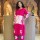 Pink Tye Dye Print Indian Cotton Salwar Kameez Kurti Pant Summer Co Ord Set for Women (Set of 2)