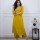 Yellow Pure Cotton Slub Fully Embroidery A-Line Cotton Kurti Pant Co-Ord Set Salwar Kameez For Women - Set Of 2