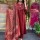 Maroon Sequence Work On Neck With Tassel A-Line Cotton Kurti Pant Dupatta Salwar Kameez For Women (Set Of 3)
