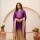 Purple Tie Dye Circular Printed Work On V-Neck Cotton Kurta Pant With Malmal Dupatta (Set Of 3)