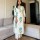 Blue & Green Off White Classy V-Neck Office Wear Cord Set for Women Floral Print Salwar Kameez Co Ord - Set of 2
