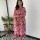 Pink Floral Print Co Ord Set Cotton Kurti Pant Readymade Salwar Kameez For Women - Set Of 2