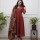 Maroon Printed Sequence Work on Neck Anarkali Cotton Kurti Pant Dupatta Set For Women (Set Of 3)