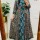 Blue Ajrakh Printed Anarkali Heavy Cotton Kurti Pant Dupatta Set For Women (Set Of 3)