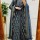 Blue Paisley Motifs Printed Front Slit Anarkali Kurti Pant Dupatta Set Gown Dress Salwar Kameez (Set of 3)