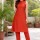 Red Slub Cotton Mirror Work Kurti Pant Co Ord Set Sleeveless Salwar Kameez For Women - Set Of 2