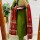 Green Designer Readymade Indian Straight Salwar Suit Kurti Pant Set for Women - Set of 3