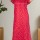 Red Front Long Zipper Cotton Nighty Night Gown Indoor Wear Comfortable Printed Night Kurti with Mobile Pocket