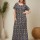 Blue Front Long Zipper Cotton Nighty Night Gown Indoor Wear Comfortable Paisley Printed Night Kurti with Mobile Pocket