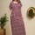 Maroon Front Long Zipper Cotton Nighty Night Gown Indoor Wear Comfortable Paisley Printed Night Kurti with Mobile Pocket