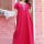 Pink Cotton Nighty Night Gown Indoor Wear Comfortable Printed Night Kurti Maxi