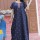 Navy Blue Cotton Nighty Night Gown Indoor Wear Comfortable Printed Night Kurti Maxi
