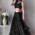 Black Embroidered Semi Stitched Lehenga Choli Ethnic Designer Lehenga Dupatta Set