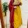 Yellow Traditional Kalamkari Printed Yoke Straight Fit Cotton Kurti Pant With Dupatta Set For Women (Set Of 3)