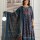 Blue Ethnic Ajrakh Print Sequence Work Anarkali Cotton Kurti Pant With Dupatta Set For Women (Set Of 3)