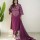 Wine Traditional Bandhani Print Straight Cotton Kurti Pant With Dupatta Salwar Kameez For Women