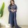 Blue Traditional Bandahni Print Straight Cotton Kurti Pant With Dupatta Salwar Kameez For Women