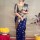 Sangeeta Navy Blue Ethnic Jacquard Banarasi Silk Zari Woven Saree with Unstitched Blouse Piece