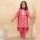 Pink Cotton Floral Printed Indian Ethnic Kurti Pant Dupatta Set for Girl Kids Wear Salwar Kameez