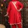 Red Angrakha Style Indian Ethnic Kurti Pant Dupatta Set for Girl Kids Wear Salwar Kameez