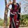 Adrika Black Multi Handloom Linen Cotton Tasseled Saree with Unstitched Blouse Piece