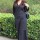 Black Office Wear V-Neck Cotton Co-ord Set Kurti Plazzo (Set Of 2)