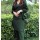 Bottle Green Office Wear V-Neck Cotton Co-ord Set Kurti Plazzo (Set Of 2)