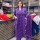 Saanvi Purple Embroidery Work On Yoke Printed Cotton Kurti Pant Dupatta Salwar Kameez