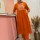 Yalina Orange Embroidered A-Line Cotton Kurti Pant Dupatta Set For Women (Set Of 3)