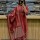 Iqra Red Elegant Anarkali Katha Work Cotton Kurti Pant Dupatta Set For Women (Set Of 3)