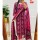 Purple Ikkat Print Mirror Work On Yoke Straight Fit Cotton Kurti Pant Dupatta Set For Women (Set Of 3)