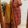 Red Ikkat Print Mirror Work On Yoke Straight Fit Cotton Kurti Pant Dupatta Set For Women (Set Of 3)