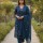 Anaya Blue Embroidered Straight Fit Cotton Kurti Pant Dupatta Set For Women (Set Of 3)